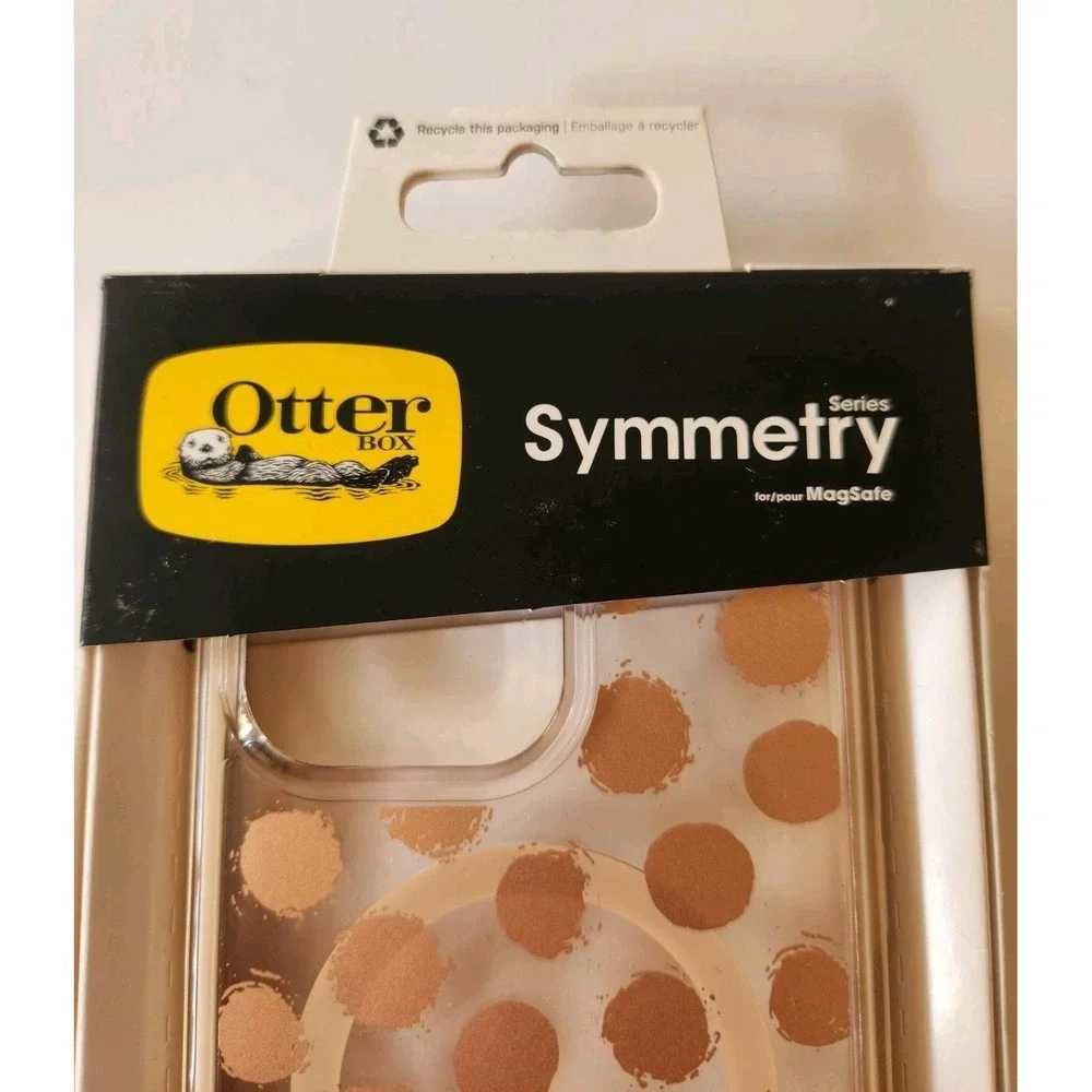 OtterBox Symmetry Case For iPhone 15 Pro Max w MagSafe Dotting Around Rose Gold